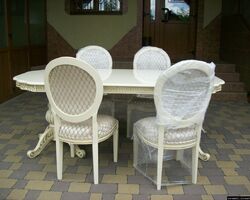 Стіл столовий, розкладний + 10 стільців (новий) (4398) Стіл столовий, розкладний + 10 стільців (новий) (4398)