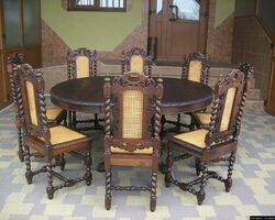 Стіл столовий, розкладний + 6 стільців (в стилі Яхт) (4577)