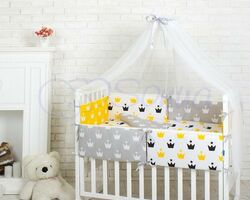 Комплект Маленька Соня Comfort Жовті корони з балдахіном Комплект Маленька Соня Comfort Жовті корони з балдахіном