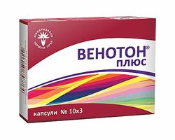 ВЕНОТОН плюс, капсули по 300 мг № 30 (10х3) у блістерах ВЕНОТОН плюс, капсули по 300 мг № 30 (10х3) у блістерах