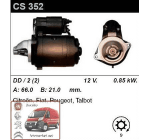 Стартер Fiat — Ducato 280 (1982-1990) 2.0 карбюратор  CS352