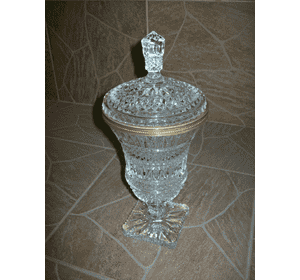 Кришталева ваза- цукерниця з кришкою (5905)