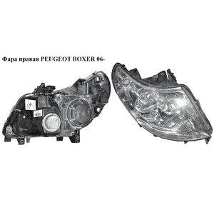 Фара правая   PEUGEOT BOXER 06- (ПЕЖО БОКСЕР) Фара правая   PEUGEOT BOXER 06- (ПЕЖО БОКСЕР)