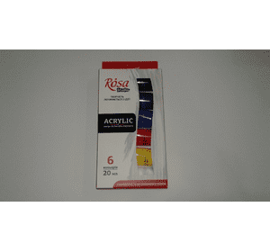 Набір акрилових фарб, ROSA START, 6*20мл Набір акрилових фарб, ROSA START, 6*20мл