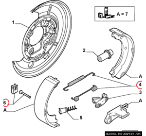 Ремкомплект ручного тормоза Fiat Ducato 244 (2002-2006) 0851Q, 4210851, 7550851, LY1344, 1 987 475 377, SFK386