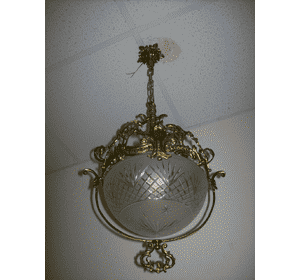 Стельовий  підвісний світильник (латунь, скло) (5885)