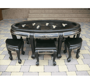 Журнальний стіл + 6 стільців в стилі Шинуазрі (2341)