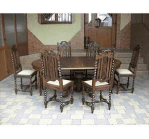 Стіл столовий, розкладний + 6 стільців (в стилі Яхт) (2822)