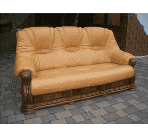 Шкіряний диван на дубовому каркасі (2640)