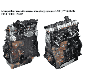 Мотор (Двигатель) без навесного оборудования 1.9D (DW8) 51кВт FIAT SCUDO 95-07 (ФИАТ СКУДО) (WJY)
