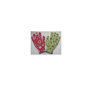Перчатки НЕЙЛОН с цветочками (розовые и зеленые)