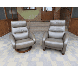 Пара шкіряних крісел релакс (6736)