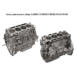 Блок двигателя в сборе 1.6HDI  CITROEN BERLINGO 96-08 (СИТРОЕН БЕРЛИНГО) (9H02, 10JBAW, PSA 9H02)