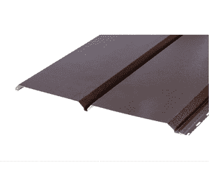 Софіт сайдинг металевий фальш брус коричневий мат  для даху