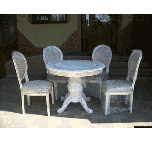 Стіл столовий, розкладний + 4 стільці (новий) (4404)