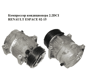 Компрессор кондиционера 2.2DCI  RENAULT ESPACE 02-15 (РЕНО ЭСПЕЙС) (8200021822) Компрессор кондиционера 2.2DCI  RENAULT ESPACE 02-15 (РЕНО ЭСПЕЙС) (8200021822)
