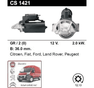 Стартер Fiat Ducato (Фиат Дукато) 2.2HDI 06> CS1421, 0001109325, 5802FC, 0001109325, 0001115095, 0001109205 Стартер Fiat Ducato (Фиат Дукато) 2.2HDI 06> CS1421, 0001109325, 5802FC, 0001109325, 0001115095, 0001109205