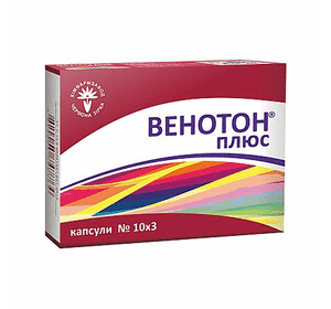 ВЕНОТОН плюс, капсули по 300 мг № 30 (10х3) у блістерах ВЕНОТОН плюс, капсули по 300 мг № 30 (10х3) у блістерах