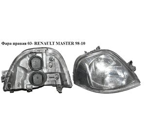 Фара правая  03- RENAULT MASTER  98-10 (РЕНО МАСТЕР) (8200163518, 8200163521) Фара правая  03- RENAULT MASTER  98-10 (РЕНО МАСТЕР) (8200163518, 8200163521)