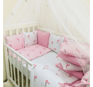 Комплект Маленька Соня Baby Design Premium Фламінго без балдахіну