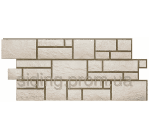 Фасадна панель Dockе камінь Колекція BURG БІЛИЙ 1,072*0,472 цокольний сайдинг