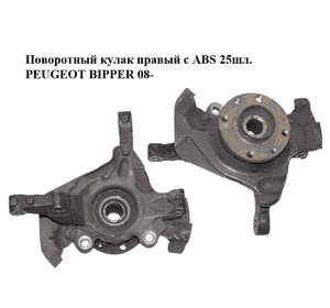 Поворотный кулак правый с ABS  25шл. PEUGEOT BIPPER 08-(ПЕЖО БИППЕР) (51785023, 51824630, 1616780980, 3307A3) Поворотный кулак правый с ABS  25шл. PEUGEOT BIPPER 08-(ПЕЖО БИППЕР) (51785023, 51824630, 1616780980, 3307A3)