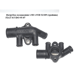 Патрубок охлаждения 1.9D 1.9TD XUD9 (тройник) FIAT SCUDO 95-07 (ФИАТ СКУДО) (9619498980) Патрубок охлаждения 1.9D 1.9TD XUD9 (тройник) FIAT SCUDO 95-07 (ФИАТ СКУДО) (9619498980)
