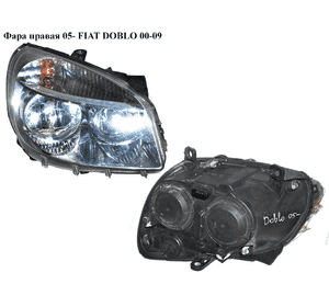 Фара правая  05- FIAT DOBLO 00-09 (ФИАТ ДОБЛО) (51805934, 51755054) Фара правая  05- FIAT DOBLO 00-09 (ФИАТ ДОБЛО) (51805934, 51755054)