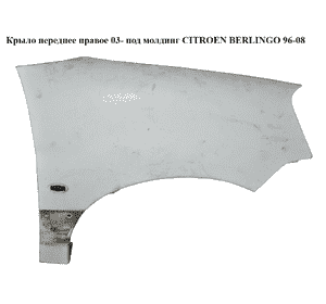 Крыло переднее правое  03- под молдинг CITROEN BERLINGO 96-08 (СИТРОЕН БЕРЛИНГО) (7841Q1) Крыло переднее правое  03- под молдинг CITROEN BERLINGO 96-08 (СИТРОЕН БЕРЛИНГО) (7841Q1)