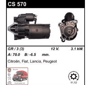 Стартер Citroen Jumper (Ситроен Джампер) 2.0 / 2.2HDI CS570, 5802Q5, 5802CQ Стартер Citroen Jumper (Ситроен Джампер) 2.0 / 2.2HDI CS570, 5802Q5, 5802CQ