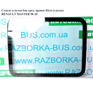 Стекло в кузов боковое  среднее правое 82см (глухое) RENAULT MASTER  98-10 (РЕНО МАСТЕР) (7701470675) Стекло в кузов боковое  среднее правое 82см (глухое) RENAULT MASTER  98-10 (РЕНО МАСТЕР) (7701470675)