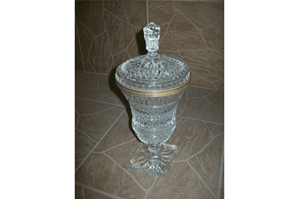Кришталева ваза- цукерниця з кришкою (5905) - LvivMarket.net