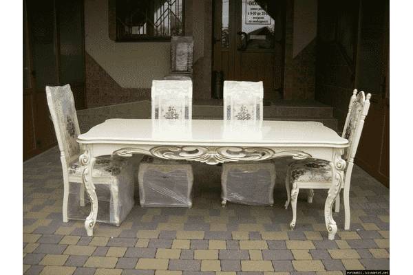 Стіл столовий, розкладний + 8 стільців (новий) (4402) - LvivMarket.net