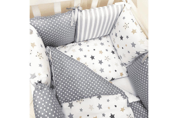 Комплект Маленька Соня Baby Design Premium Stars сірий без балдахіну - ЛьвівМаркет Комплект Маленька Соня Baby Design Premium Stars сірий без балдахіну - LvivMarket.net