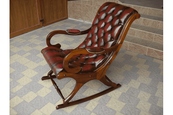 Шкіряне крісло- качалка Chesterfield (5871). ДНІПРО - LvivMarket.net