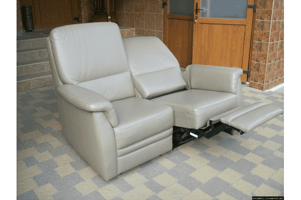 Шкіряний диван двійка з функцією релакс (5243) - LvivMarket.net