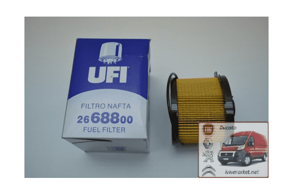 Топливный фильтр Фиат Скудо / Fiat Scudo 220 (2004-2006) 1.9 d (1868 куб.см.) UFI 2668800 - LvivMarket.net