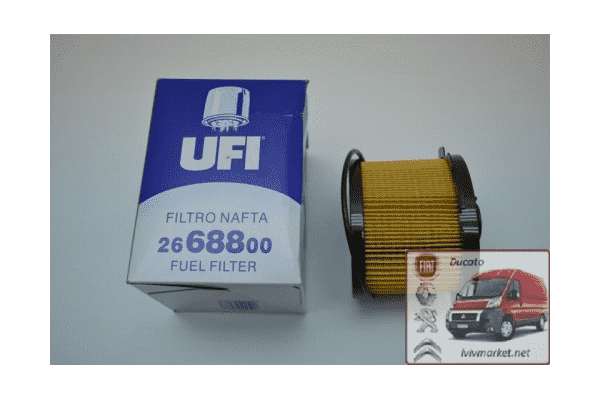Топливный фильтр Фиат Скудо / Fiat Scudo 220 (2004-2006) 1.9 d (1868 куб.см.) UFI 2668800 - ЛьвівМаркет Топливный фильтр Фиат Скудо / Fiat Scudo 220 (2004-2006) 1.9 d (1868 куб.см.) UFI 2668800 - LvivMarket.net