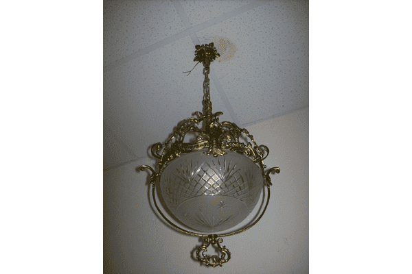 Стельовий  підвісний світильник (латунь, скло) (5885) - LvivMarket.net