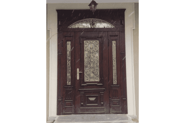 Дубові вхідні двері з фрамугою - LvivMarket.net