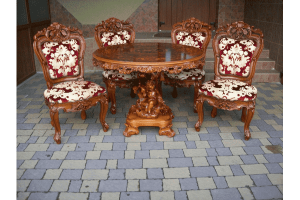 Стіл столовий + 4 стільці Барокко (5673). ДНІПРО - LvivMarket.net