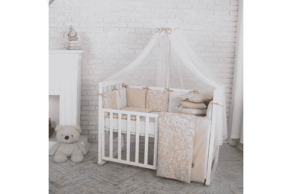 Комплект Маленька Соня Baby Design Premium Жаккард бежевий без балдахіну - LvivMarket.net