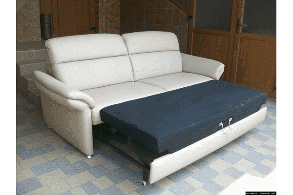 Шкіряний розкладний диван Polinova (5317). ДНІПРО - LvivMarket.net