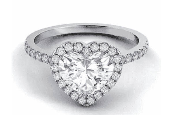 Каблучка з білого золота 750 проби з серцем - ЛьвівМаркет Каблучка з білого золота 750 проби з серцем - LvivMarket.net