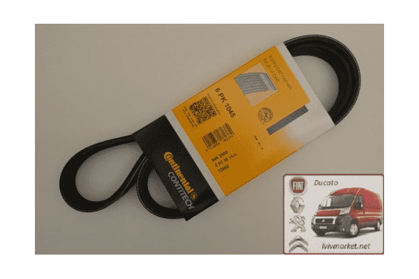 Ремень ручейковый Ситроен Джампи / Citroen Jumpy II CONTITECH 6 PK 1045 - ЛьвівМаркет Ремень ручейковый Ситроен Джампи / Citroen Jumpy II CONTITECH 6 PK 1045 - LvivMarket.net