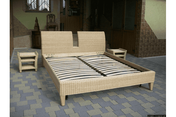 Ліжко з ротангу + 2 тумбочки (5368) - LvivMarket.net