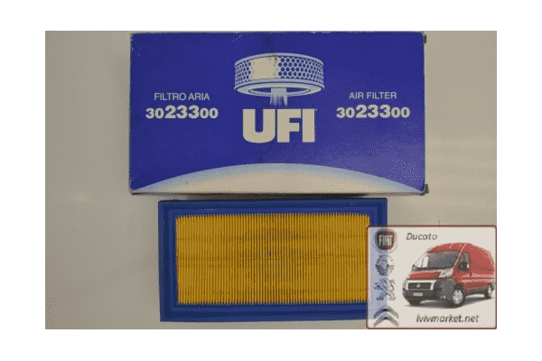 Воздушный фильтр Фиат Скудо / Fiat Scudo (2007-……) 1.6JTD 9651883380, UFI3023300, LX1452, PXA1339, WH514,1444TJ,1444CP - LvivMarket.net