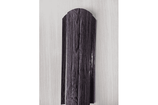Євроштахети темний дуб 105 мм двох сторонній 3D (штахети металеві темне дерево) - LvivMarket.net