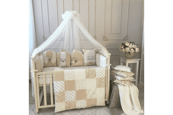 Комплект Маленька Соня Chudiki Classic бежевий з балдахіном - ЛьвівМаркет Комплект Маленька Соня Chudiki Classic бежевий з балдахіном - LvivMarket.net
