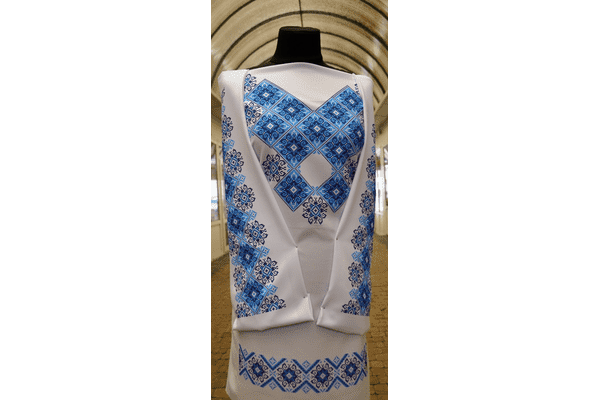 Заготовка жіночого плаття під вишивку бісером Голубий орнамент - LvivMarket.net